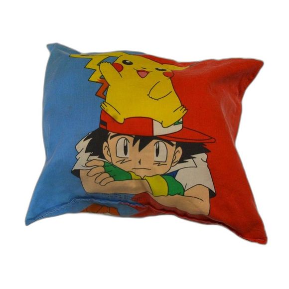 Vintage Pokemon 1998 Throw Pikachu, Snorlax, Eevee, Poliwrath Pillow 2 Sides - Picture 4 of 7